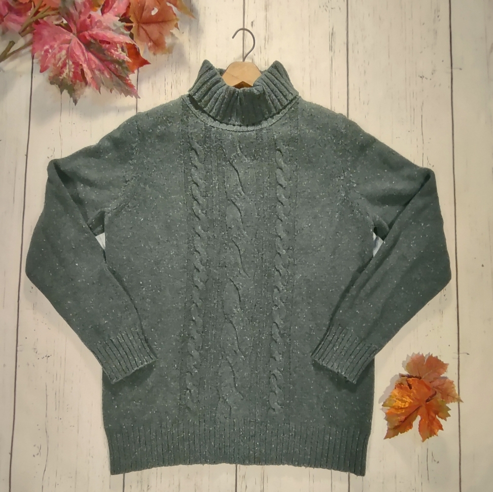 Sonoma Heathered Cable Knit Turtleneck Sweater
